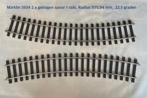 Märklin Spoor 1 gebogen rails radius 1175,94 mm ( 2 stuks ), Hobby en Vrije tijd, Modeltreinen | Overige schalen, Zo goed als nieuw