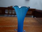 Vintage opaline vaasje in blauw, Ophalen of Verzenden