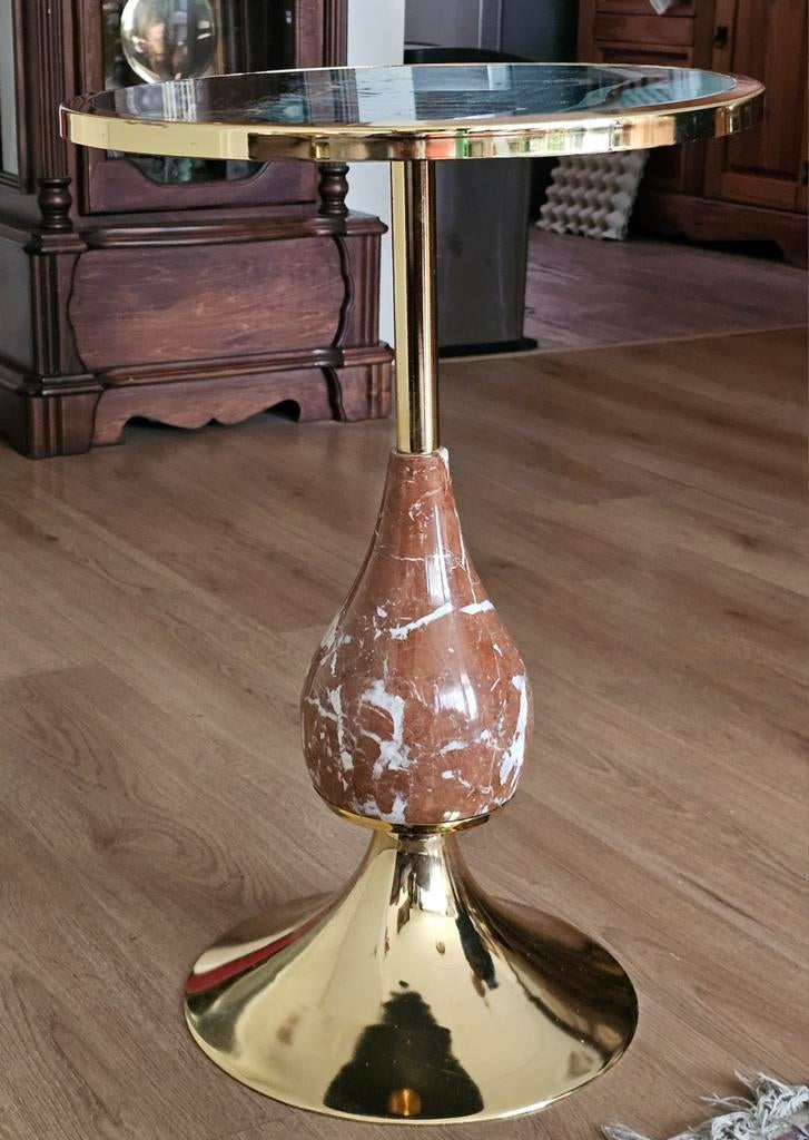 Thee tafel/ bijzettefel marmer., Ophalen, Zo goed als nieuw, Rechthoekig, 75 cm of meer