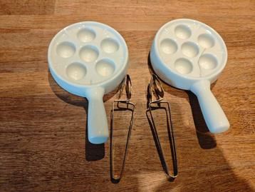 Escargots Servies Set - Slakkenbordjes en Tangen beschikbaar voor biedingen