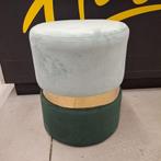 poef groen/ goud, Minder dan 50 cm, Rond, Minder dan 50 cm, Ophalen of Verzenden