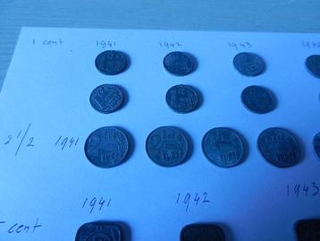 30 zinken munten uit  1941-1942-1943   zie omschrijving beschikbaar voor biedingen