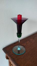 design kandelaar blauw groen paars glas glaskunst, Antiek en Kunst, Kunst | Designobjecten, Ophalen of Verzenden