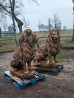 Koppel grote oud roestlook leeuwen, Ophalen of Verzenden, Nieuw, Beton, Dierenbeeld