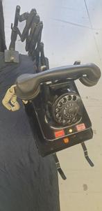 antieke telefoonhouder met draaischijf telefoon, Telecommunicatie, Vaste telefoons | Niet Draadloos, Ophalen of Verzenden, Gebruikt