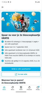 2e bioscoopkaartje of Pathe thuis gratis, snacks halve prijs, Albert Heijn, Ophalen of Verzenden