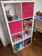 IKEA Kallax kast 8 vakken met roze lades/deur + mandjes, Ophalen, Kunststof, 100 tot 150 cm, Zo goed als nieuw