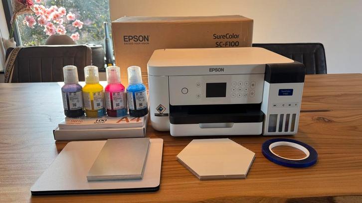 Epson SC-F100 Sublimatieprinter + Accessoires, Computers en Software, Printers, Zo goed als nieuw, Printer, Inkjetprinter, Kleur printen