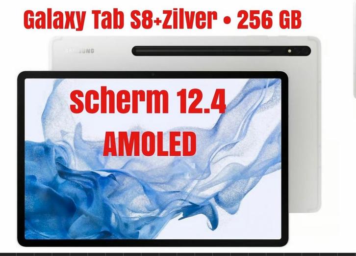 Samsung Galaxy Tab S8+ 256GB - Zilver, Computers en Software, Android Tablets, Nieuw, Wi-Fi, 13 inch of meer, 256 GB, Ophalen of Verzenden