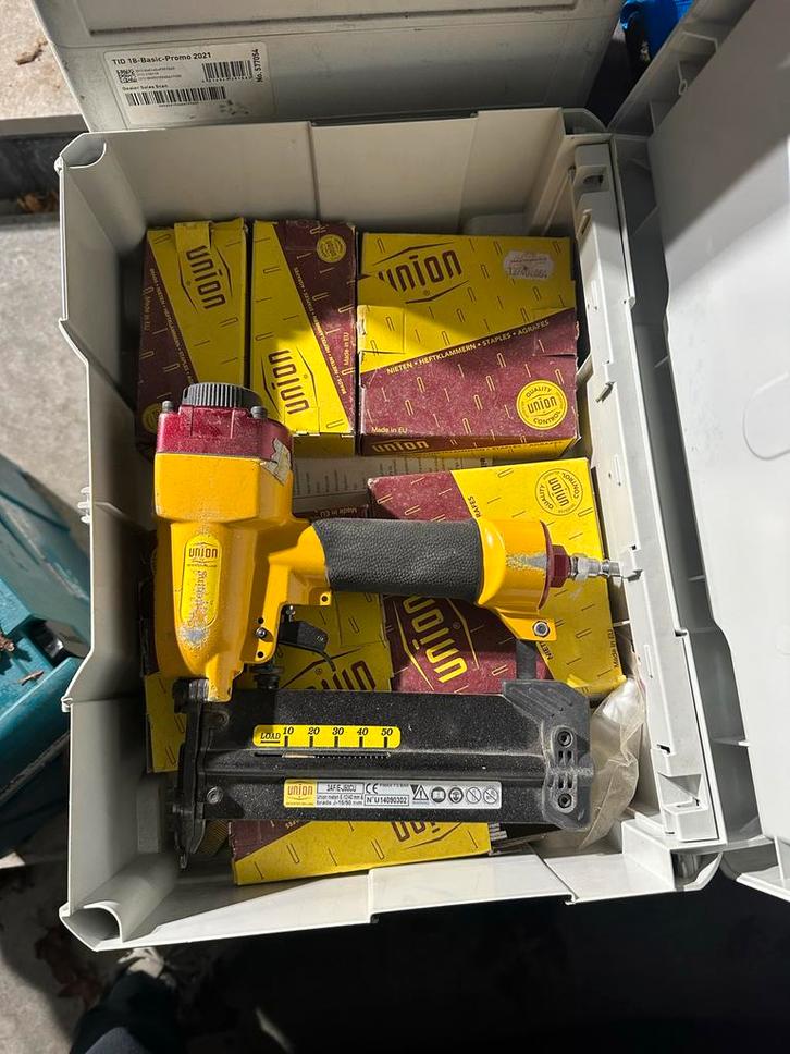 Spijkermachine Union 3AF/E-J50CU Combi Tacker topstaat!, Doe-het-zelf en Verbouw, Gereedschap | Handgereedschap, Gebruikt, Ophalen of Verzenden