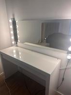Ikea Malm Kaptafel met Lampen, 100 tot 150 cm, Ophalen of Verzenden, Minder dan 100 cm, Glas
