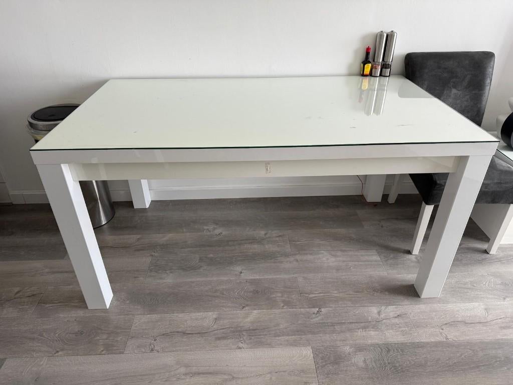 Eettafel - Salontafel - TV Meubel, Ophalen, Wit, 50 tot 100 cm, Zo goed als nieuw