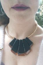 MarcCain statement collier goud zwarte staven, Sieraden, Tassen en Uiterlijk, Kettingen, Ophalen of Verzenden