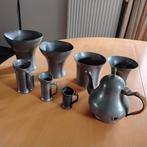 Verzameling tinnen vaasjes,kannetjes, koffiepotje, maatbeker, Antiek en Kunst, Ophalen of Verzenden