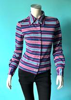 Vintage jaren 70 blouse multi colour maat S, Overige kleuren, Verzenden, Vintage, Maat 36 (S)