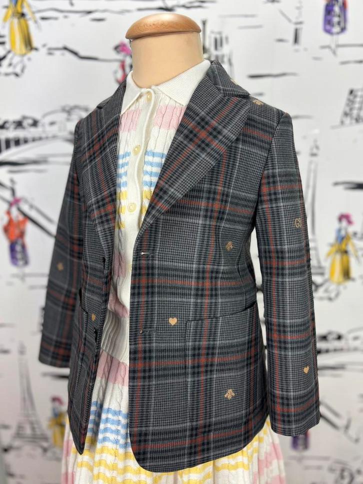 Gucci GG embroidered wollen blazer jas maat 5 (1.090 euro), Kinderen en Baby's, Kinderkleding | Maat 116, Nieuw, Meisje, Jas, Verzenden