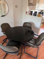Tafel met 4 stoelen, Ophalen, Gebruikt, 100 tot 150 cm, Rond