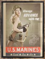 US Military Pin Up Leger Propaganda Poster in Lijst, Verzamelen, Militaria | Tweede Wereldoorlog, Ophalen of Verzenden, Amerika