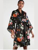 Ted Baker zwart/bloemenprint duster matglanzende satijn M, Kleding | Dames, Ted Baker, Verzenden, Nieuw, Maat 38/40 (M)