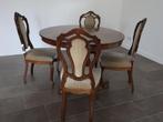 Antieke mahoniehouten eethoek, Huis en Inrichting, Complete eetkamers, Ophalen, Zo goed als nieuw, 4 tot 6 stoelen