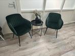 2 como velours groene stoelen, Huis en Inrichting, Stoelen, Ophalen, Zo goed als nieuw, Overige materialen, Twee