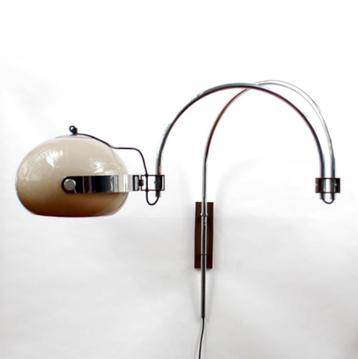 Vintage Mushroom Wandlamp Arc Lamp Dijkstra 1970 Zwenkarm beschikbaar voor biedingen