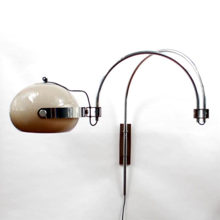 Vintage Mushroom Wandlamp Arc Lamp Dijkstra 1970 Zwenkarm, Huis en Inrichting, Lampen | Wandlampen, Zo goed als nieuw, Kunststof