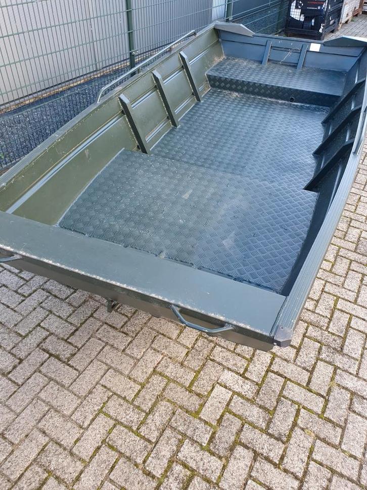 Aluminium platbodem 4 meter lang bij 1.80 breed Met motor, Watersport en Boten, Platbodems, Gebruikt, Tot 6 meter, Aluminium, Benzine