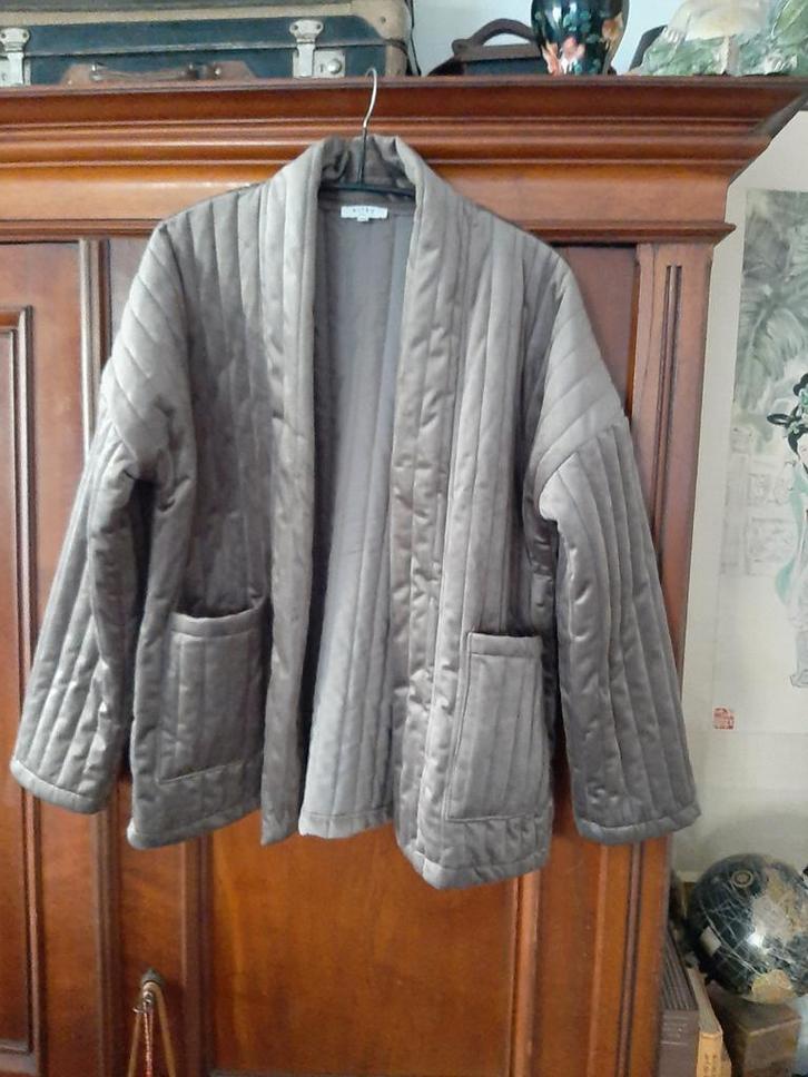 Nieuw!Prachtig taupe kleurig doorgestikt jasje/1 mt L/XL, Kleding | Dames, Jasjes, Kostuums en Pakken, Nieuw, Jasje, Maat 42/44 (L)