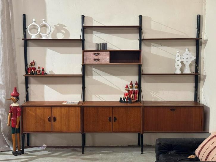 Louis van Teeffelen voor WeBe vintage modulair wandsysteem, Huis en Inrichting, Kasten | Wandmeubels, Gebruikt, 200 cm of meer