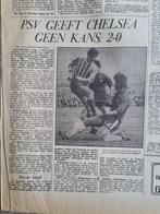 VOETBAL PSV wint van Chelsea (krant 1970), Ophalen of Verzenden, 1960 tot 1980, Knipsel(s)