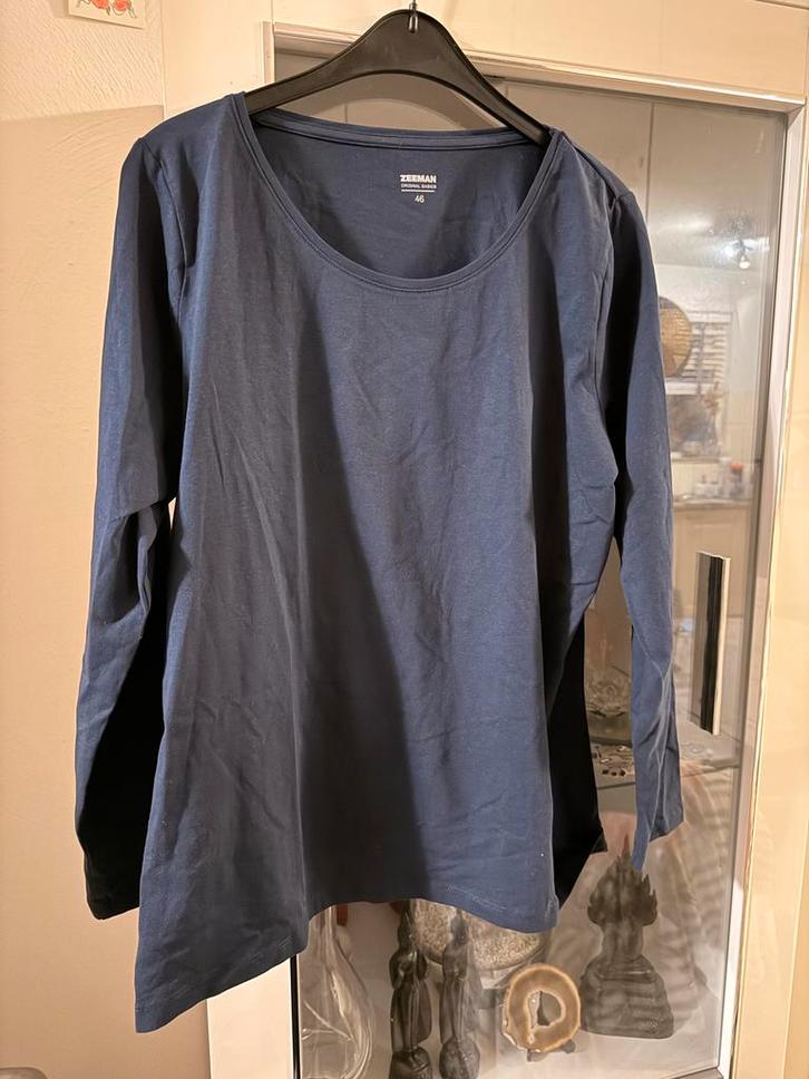 Zeeman Longsleeve Maat 46, Kleding | Dames, T-shirts, Zo goed als nieuw, Maat 46/48 (XL) of groter, Blauw, Lange mouw, Ophalen of Verzenden