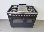 🍀Luxe Fornuis Boretti 90 cm antraciet messing Frytop 2 oven, Witgoed en Apparatuur, Fornuizen, 60 cm of meer, 5 kookzones of meer