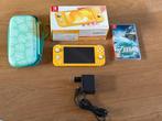 Nintendo Switch Lite geel - Zelda - animal crossing case, Ophalen of Verzenden, Geel, Zo goed als nieuw, Met beschermhoes of tas