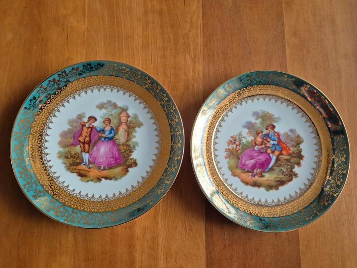 Limoges Fragonard porseleinen sierborden, 2 stuks, Antiek en Kunst, Antiek | Porselein, Ophalen of Verzenden