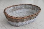 Grote rieten mand + plastic voering, plantenmand, wicker, Mand, Ophalen of Verzenden, Zo goed als nieuw, Riet