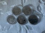 5 zeer prachtige zilveren guldens 1940, Postzegels en Munten, Munten | Nederland, Ophalen of Verzenden, Koningin Wilhelmina, 1 gulden