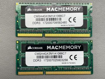 Corsair 4 Gb DDR3 SO-DIMM PC3-8500 1066 Mhz (set van 2) beschikbaar voor biedingen