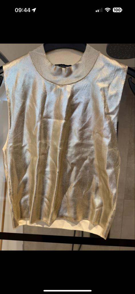 Gouden Zara top - maat M, Kleding | Dames, Tops, Maat 38/40 (M), Geel, Ophalen of Verzenden, Zo goed als nieuw