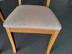 4 stoelen eetkamer Galligaris strak eenvoud hout combi stof, Ophalen of Verzenden