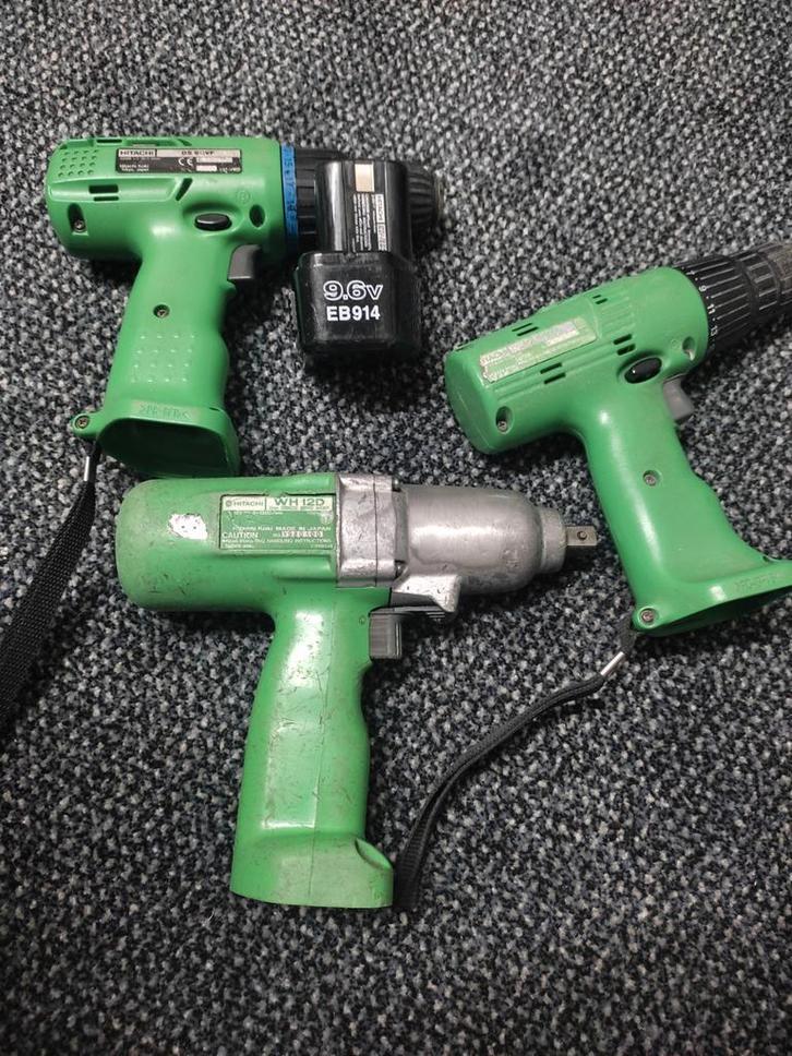 Hitach 9,6volt accu schroef boormachines en een slagmoer tol, Doe-het-zelf en Verbouw, Gereedschap | Boormachines, Gebruikt, Boor- en Schroefmachine