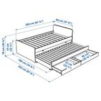 Bedframe met extra onderbed voor een logé., Huis en Inrichting, Slaapkamer | Bedden, Ophalen, Verstelbaar, 90 cm, Wit