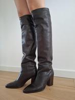 Massimo Dutti hoge leren laarzen bruin (maat 38), Hoge laarzen, Ophalen of Verzenden, Zo goed als nieuw, Bruin
