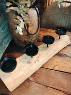 Grote zware kandelaar hout ijzer, Huis en Inrichting, Woonaccessoires | Kandelaars en Kaarsen, ., Ophalen of Verzenden, Zo goed als nieuw