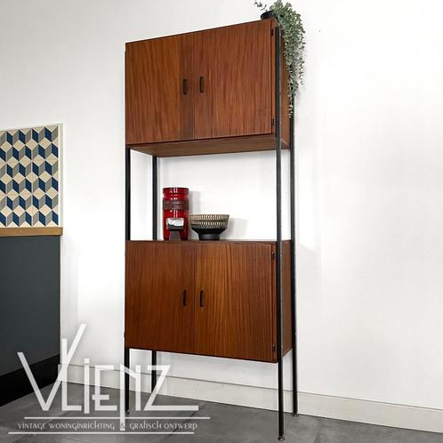 Midcentury, vintage Simpla Lux modulaire kast, wandmeubel, Huis en Inrichting, Kasten | Wandmeubels, Gebruikt, 150 tot 200 cm