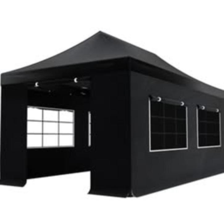 Partytent 3x6M Easy Up Uitklap Systeem Zwart Te Huur / Huren, Tuin en Terras, Partytenten, Zo goed als nieuw, Partytent, 2 meter of meer