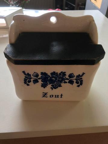 Delfsblauw zout pot hangend beschikbaar voor biedingen