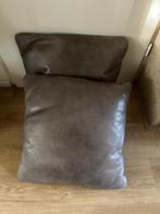Leren Sierkussens, Ophalen of Verzenden, Gebruikt, Grijs, Vierkant