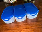 Tupperware Opbergbakjes Blauw - 3x 350ml - Nieuw, Ophalen of Verzenden, Nieuw, Blauw, Bak of Kom