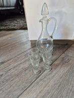 Karaf met 4 glaasjes, Ophalen of Verzenden, Zo goed als nieuw, Borrel- of Shotglas
